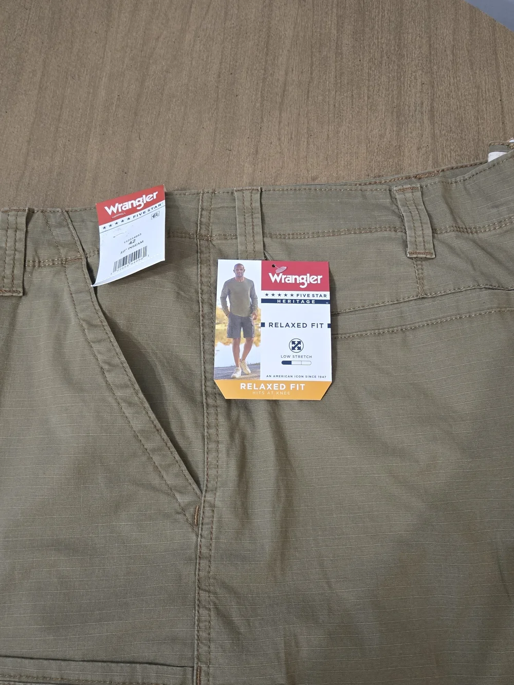 Wrangler Tan Cargo Shorts with Utility Pockets